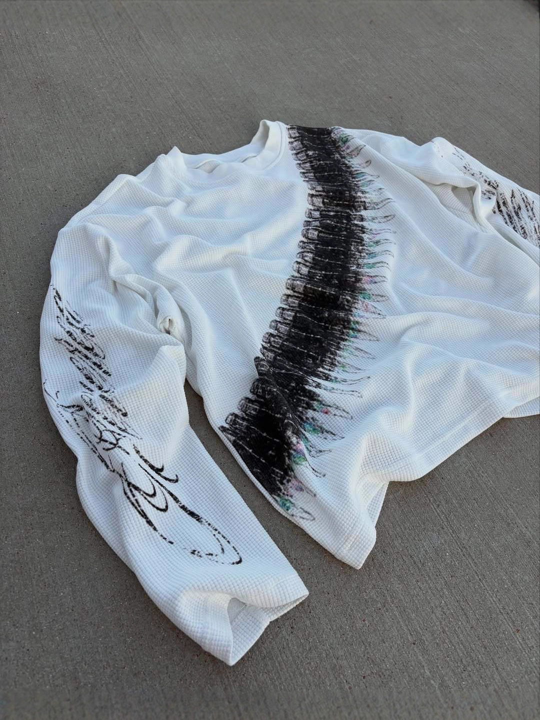 Y2K Bullet Letter Print Long Sleeve T-Shirt - Image 5