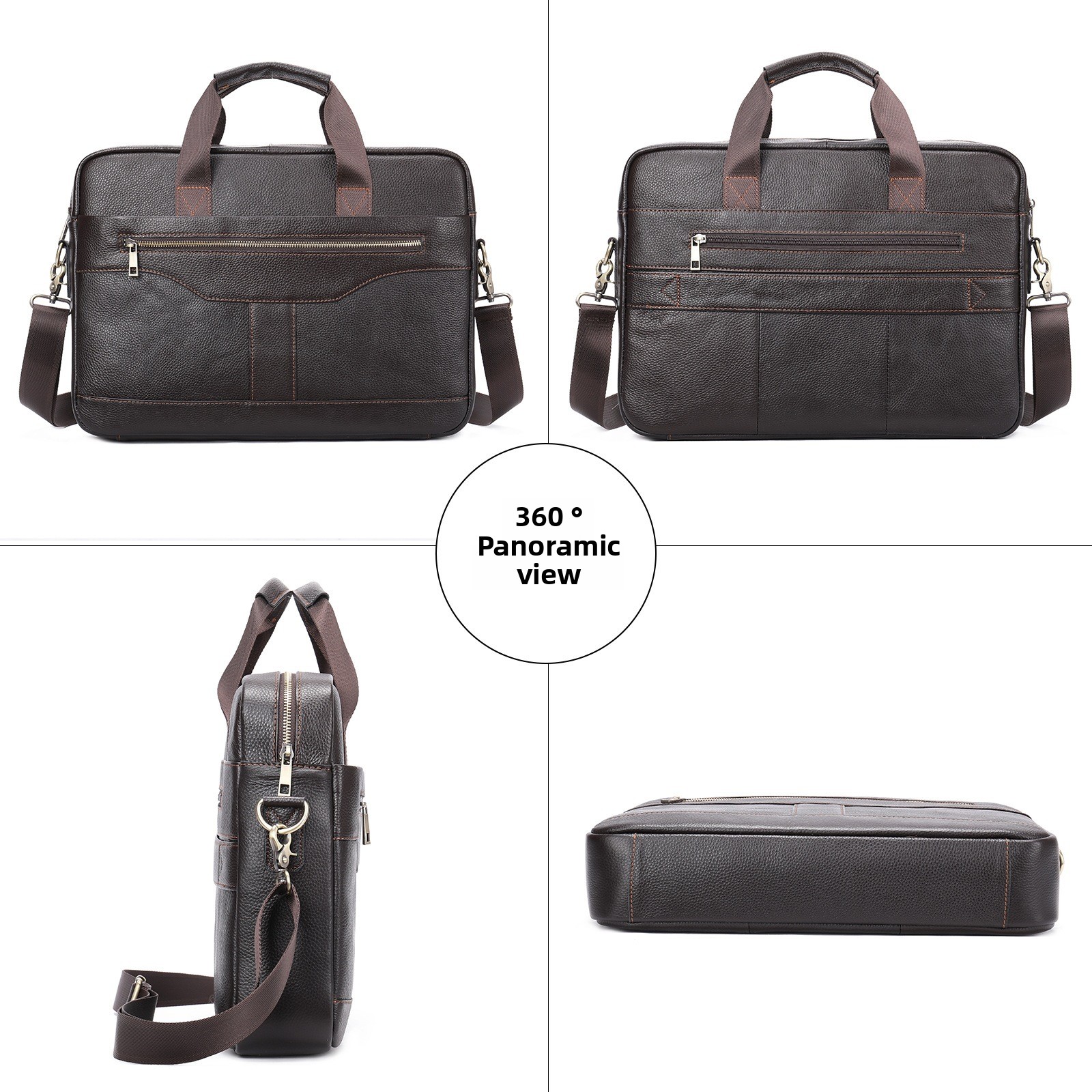 Business Briefcase Computer Bag Large Capacity File Storage Clutch - Image 3