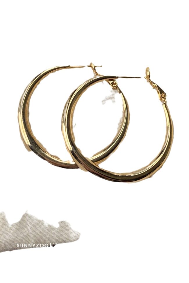 The Therese Classic Hoop Earrings 925 Silver Post Minimalist Geometric Detail – La Rose Couture Jewellery & Accessories