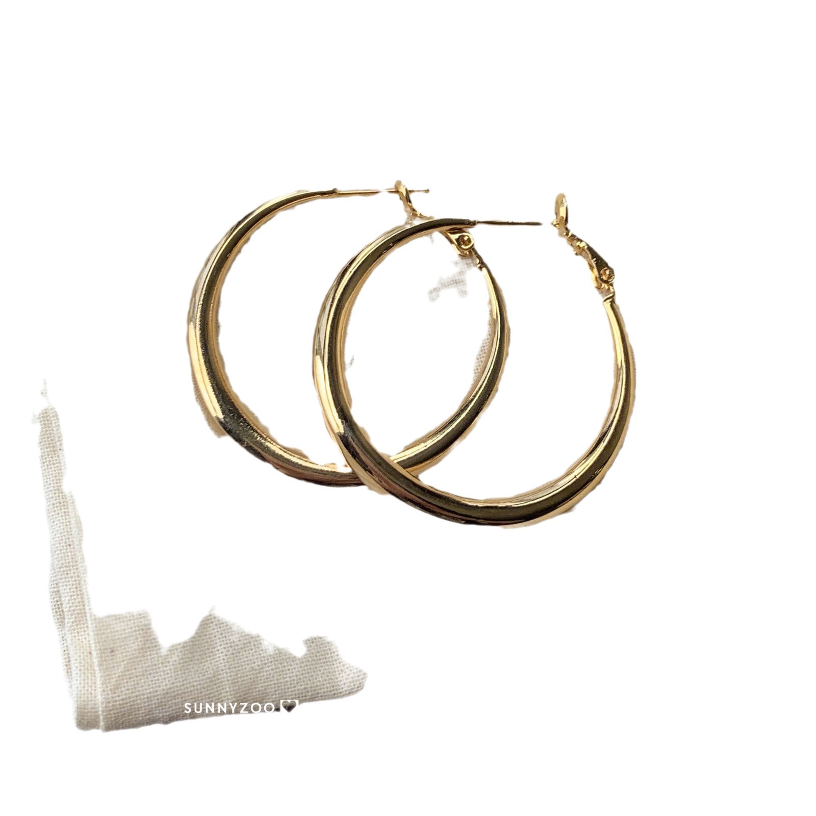 Women Classic Hoop Earrings 925 Silver Post Minimalist Geometric Earrings - Image 3