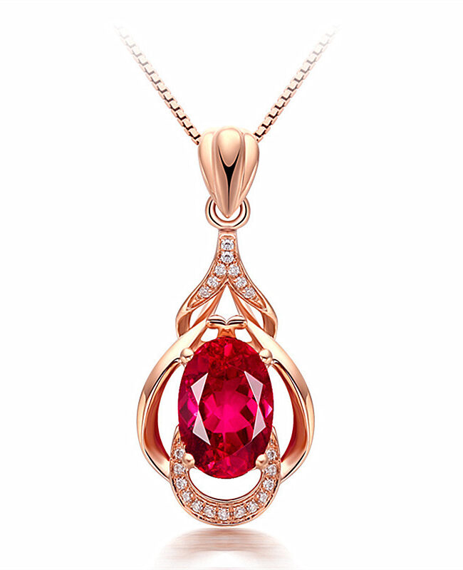 The Hermione Rose Gold Plated Red Tourmaline Water Drop Gemstone Pendant Necklace with Chain – La Rose Couture Jewellery & Accessories