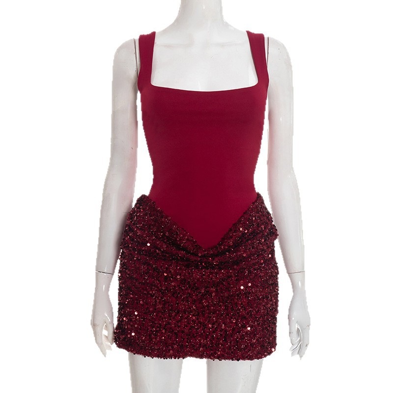 Womens Suspender Party Dress - Image 2