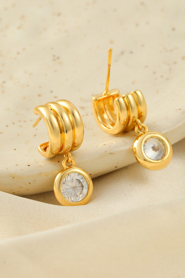 The Seraphine Micro Paved Zircon Geometric Stainless Steel Ear Clips Detail – La Rose Couture Jewellery & Accessories