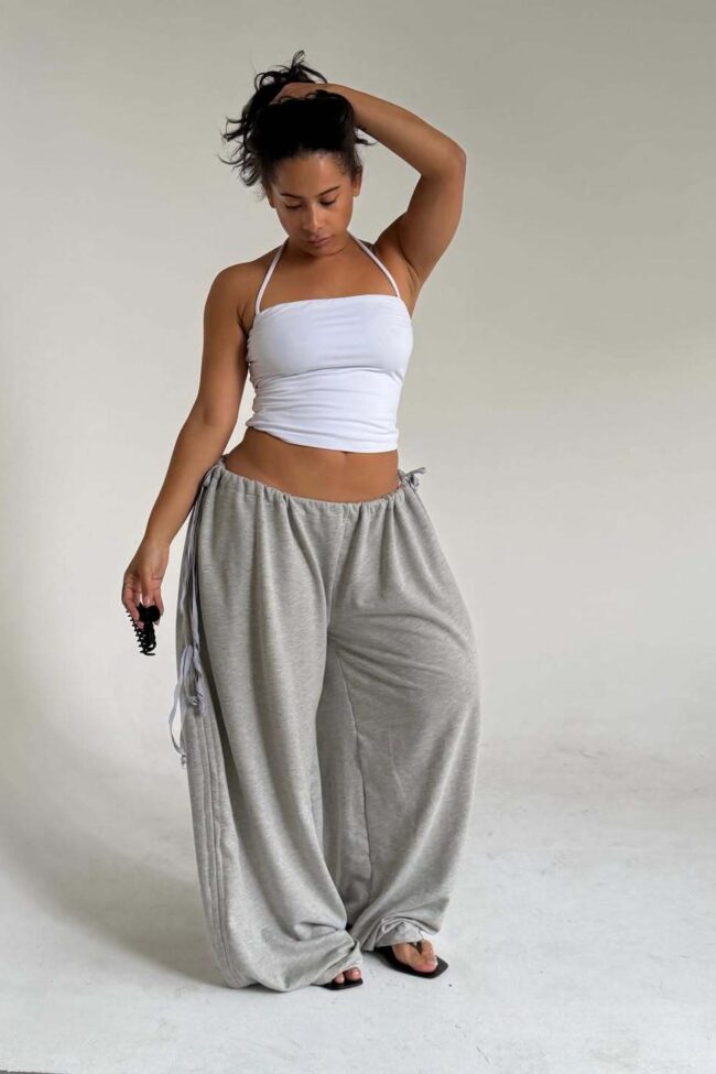 The Virginie Drawstring Waist Wide Leg Pants Detail – La Rose Couture Trousers & Skirts