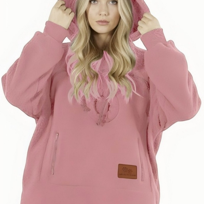Relaxed, casual and warm fleece hoodie for humans and pets together - Image 4