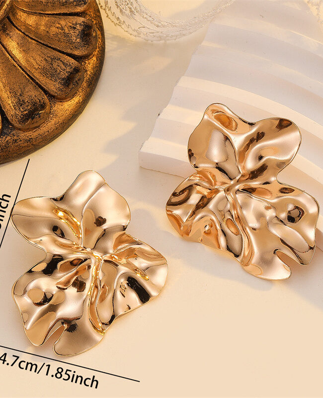 The Clothilde Lava Fold Texture Stud Earrings Detail – La Rose Couture Jewellery & Accessories