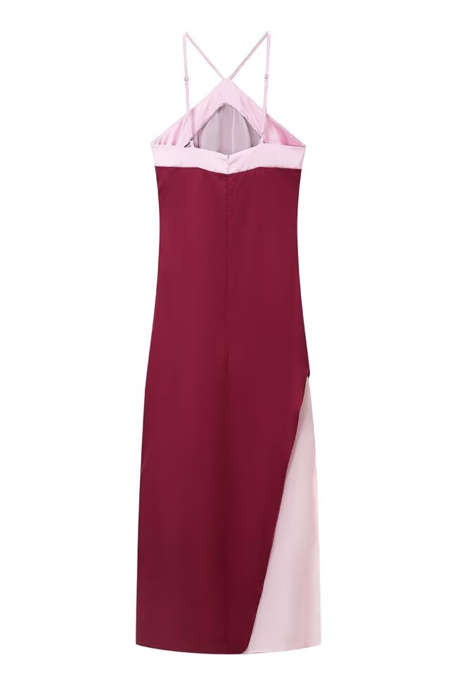 The Aurelia Color Block Halter Neck Dress Detail – La Rose Couture Dresses & Gowns