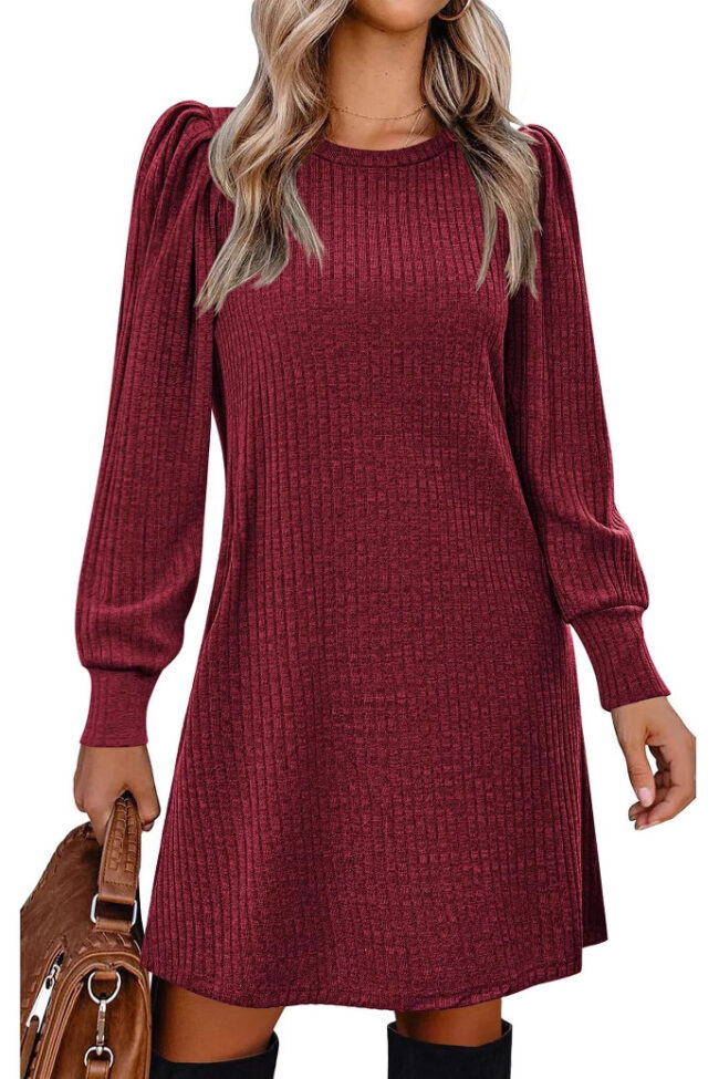 The Maelys Round Neck Puff Sleeve Mid Length Dress Detail – La Rose Couture Dresses & Gowns