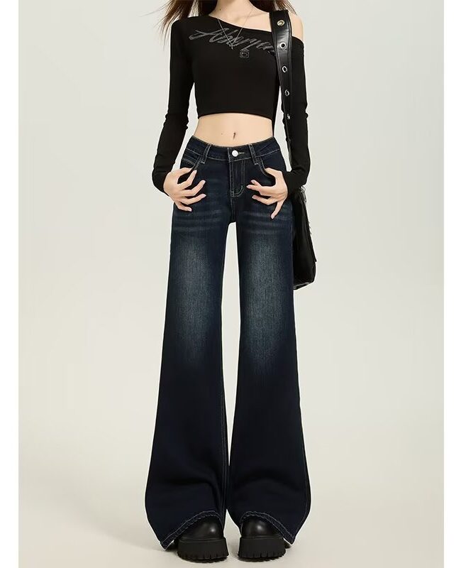 The Clemence Denim Wide Leg Pants – La Rose Couture Trousers & Skirts
