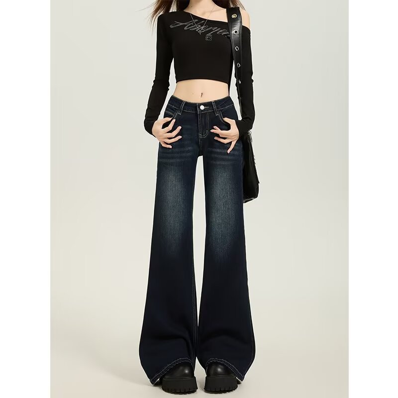 Womens Denim Wide Leg Pants