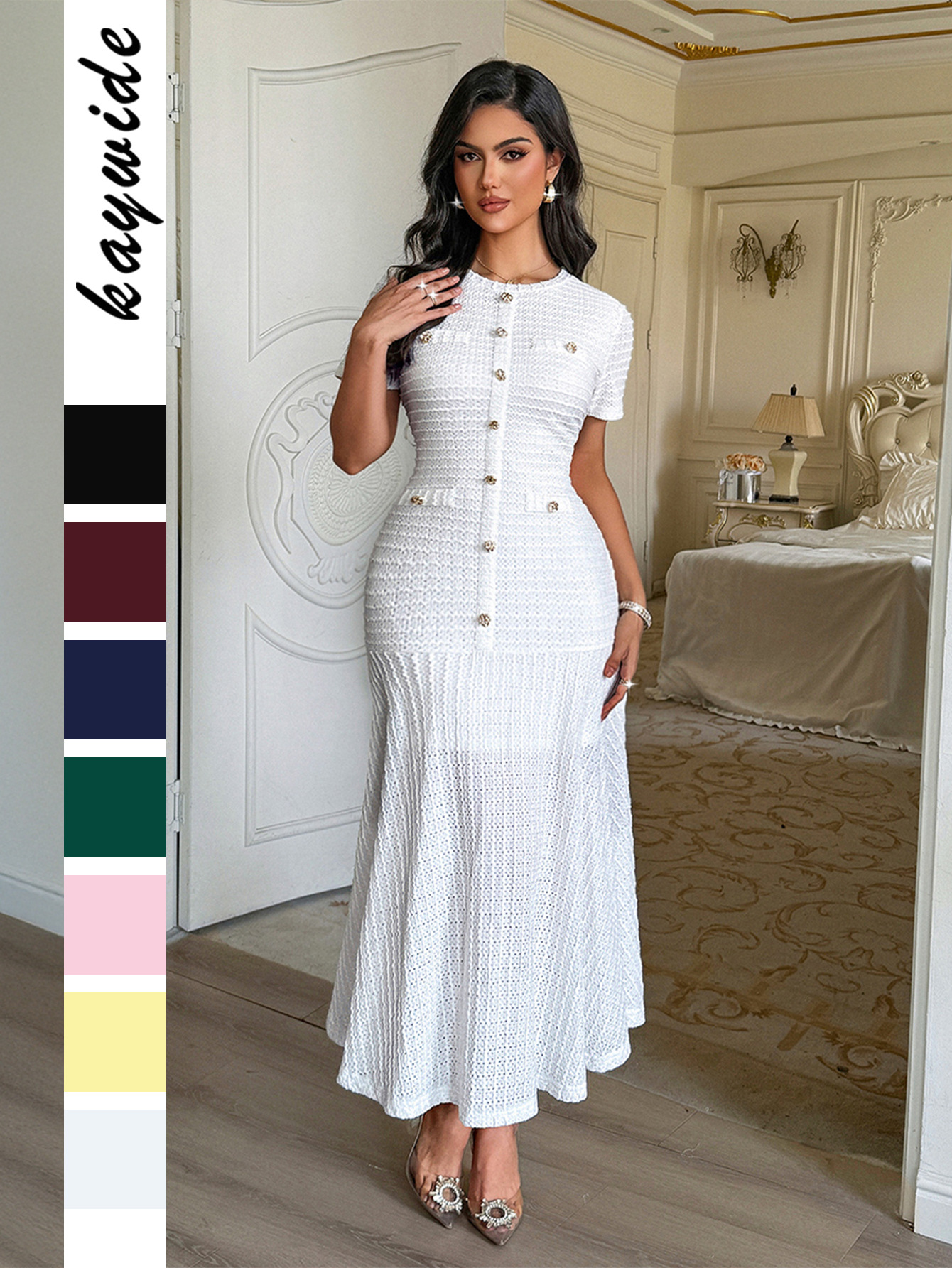 Womens Elegant Knit A-Line Dress