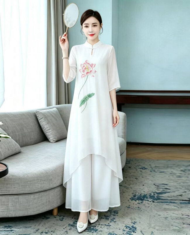 The Salome Dress Chiffon Pants Detail – La Rose Couture Dresses & Gowns
