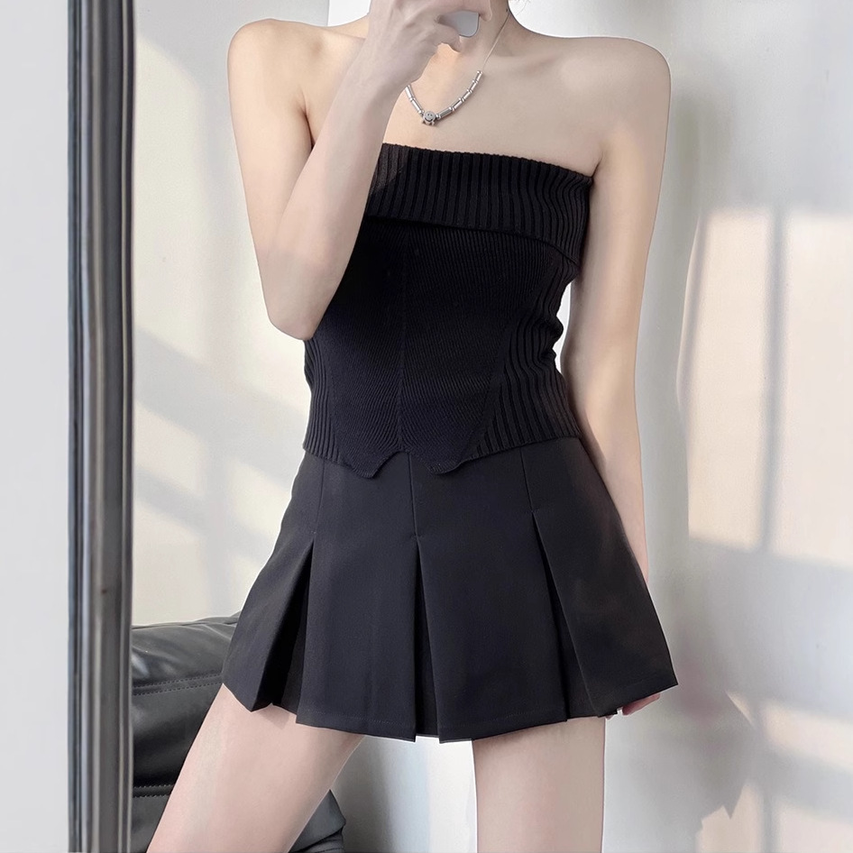 Womens College Style Pleated Mini Skirt - Image 4