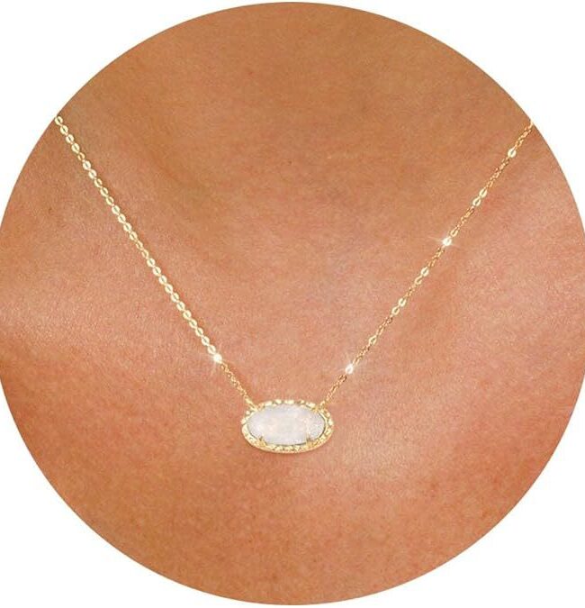 The Nina Oval Birthstone Gold Plated Necklace – La Rose Couture Jewellery & Accessories