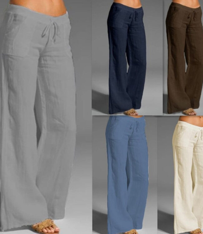 The Fleur Cotton Linen Wide Leg Pants – La Rose Couture Trousers & Skirts