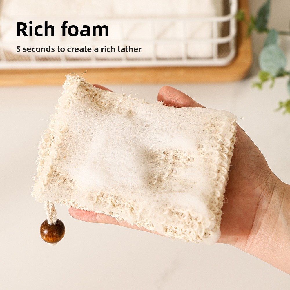 Hanging Cotton Linen Soap Bag - Image 4