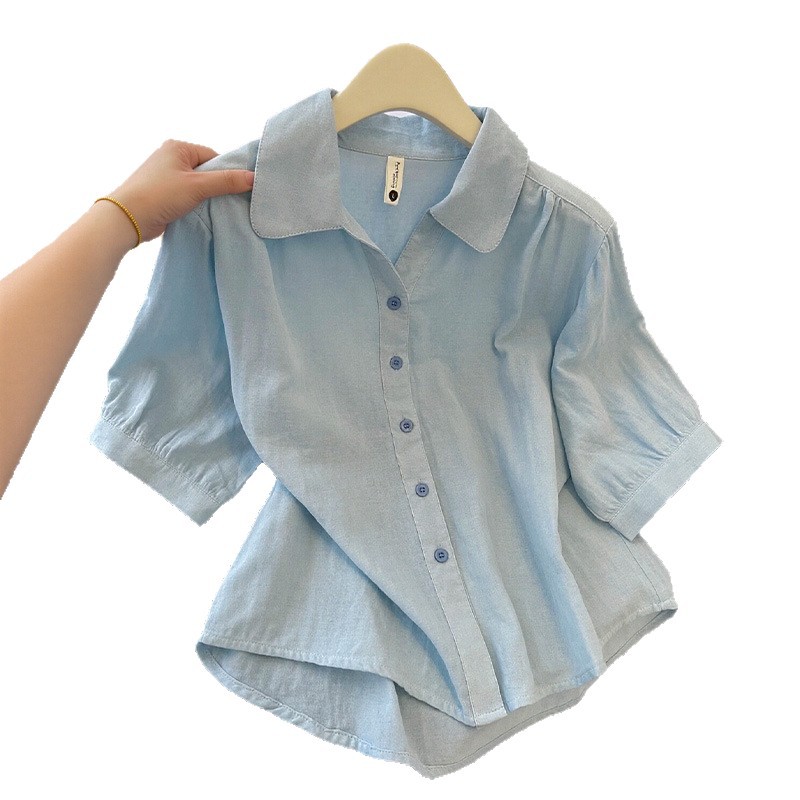 Women's Pure Cotton Double-Layer Gauze Half-Sleeve Casual Shirt - Image 2