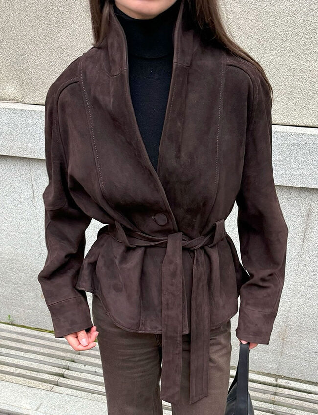 The Jeanne Retro Suede Long Sleeve Jacket – La Rose Couture Coats & Jackets