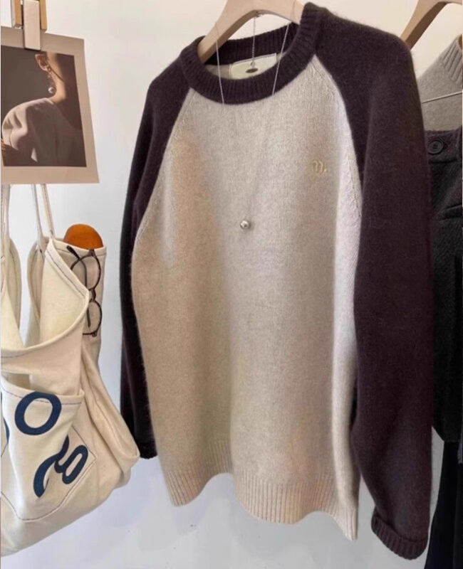 The Beatrice Contrast Sleeve Raccoon Velvet Pullover Sweater Detail – La Rose Couture Tops & Blouses