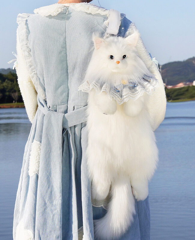 The Apolline Maine Coon Plush Cat Backpack Doll Detail – La Rose Couture Handbags & Clutches