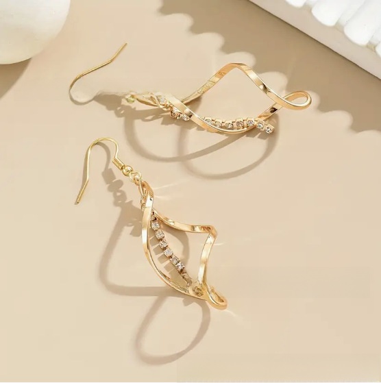 Creative Spiral Design Alloy Pendant Earrings for Women Elegant Fashion Jewelry - Image 2