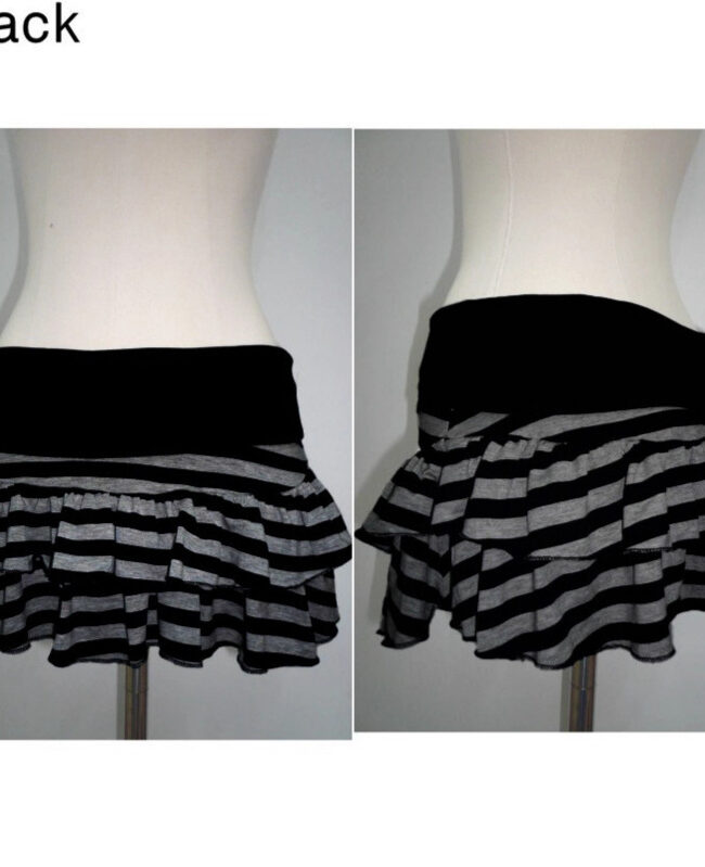 The Clarisse Striped Tiered Short Skirt Detail – La Rose Couture Trousers & Skirts