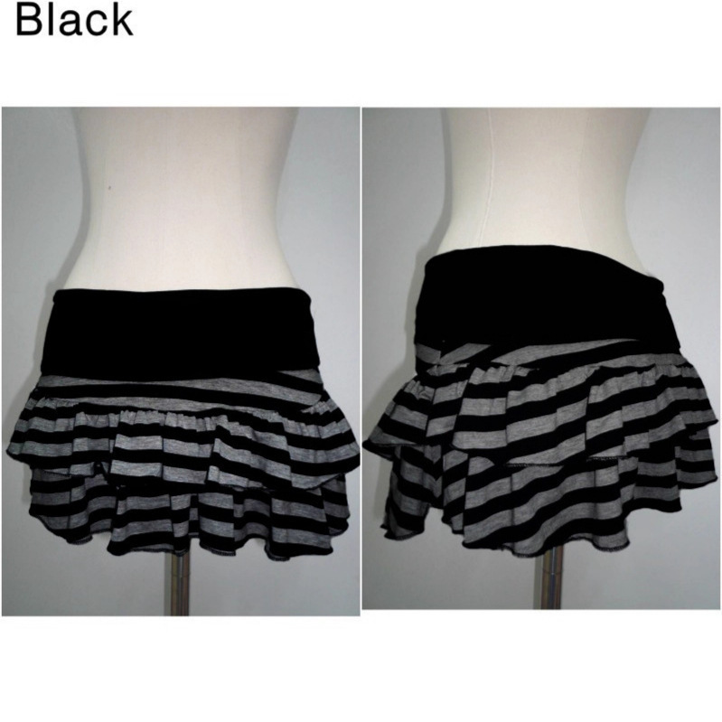 Womens Striped Tiered Short Skirt - Image 3