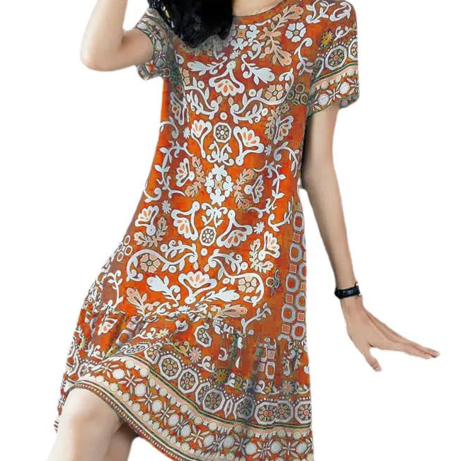 The Audrey Retro Floral Print Loose Fit Dress Detail – La Rose Couture Dresses & Gowns