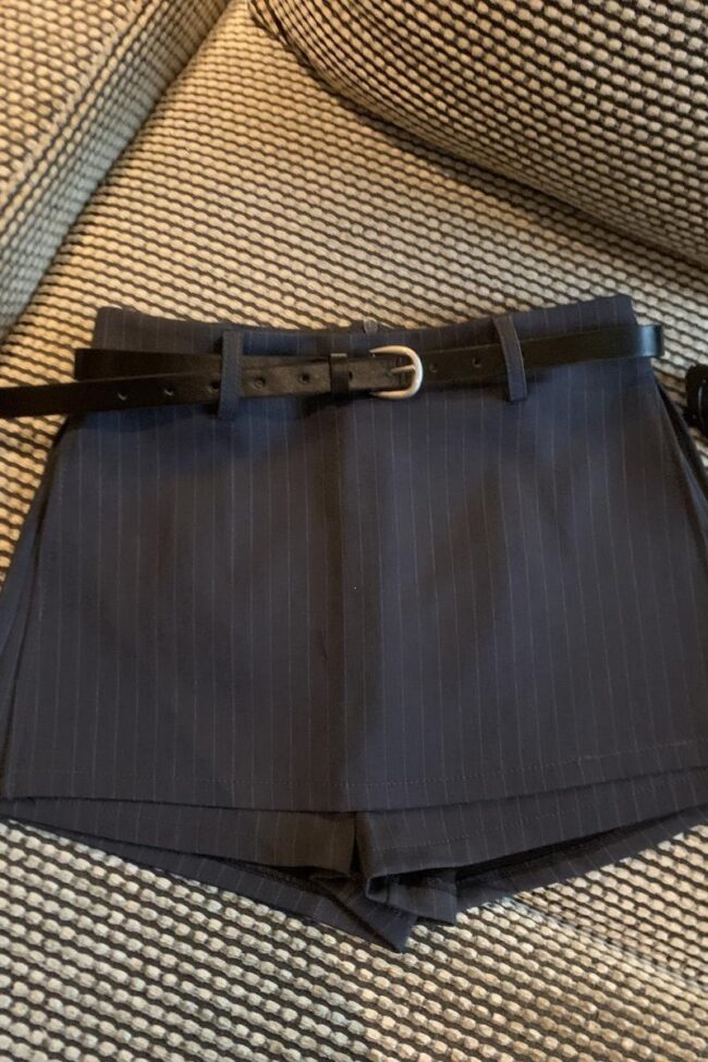 The Rosalie Retro High Waist Pleated Skirt with Belt Detail – La Rose Couture Trousers & Skirts