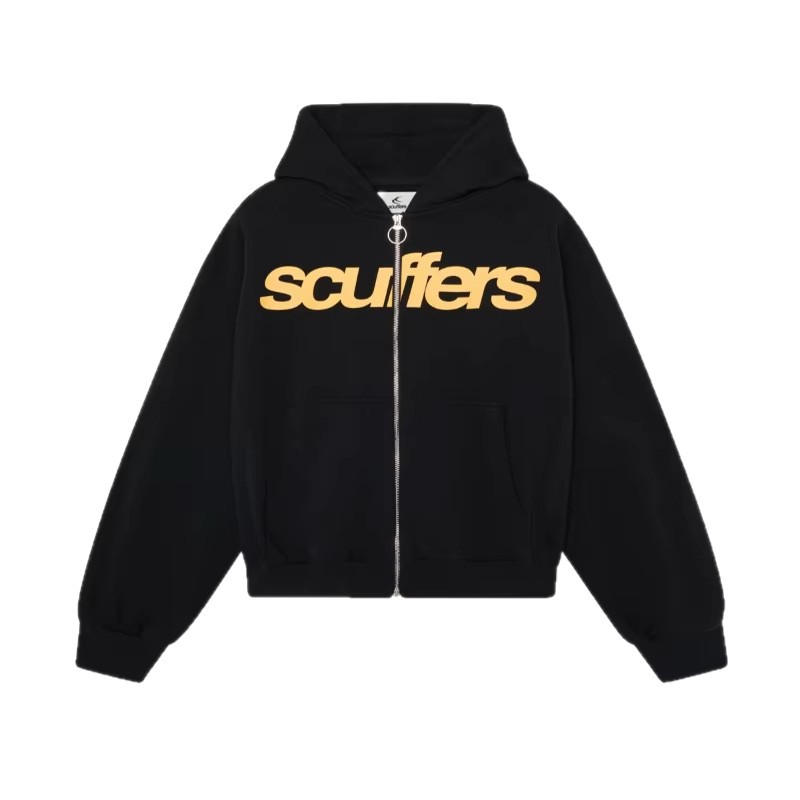 Letter Print Zipper Hooded Sweatshirt - Image 2