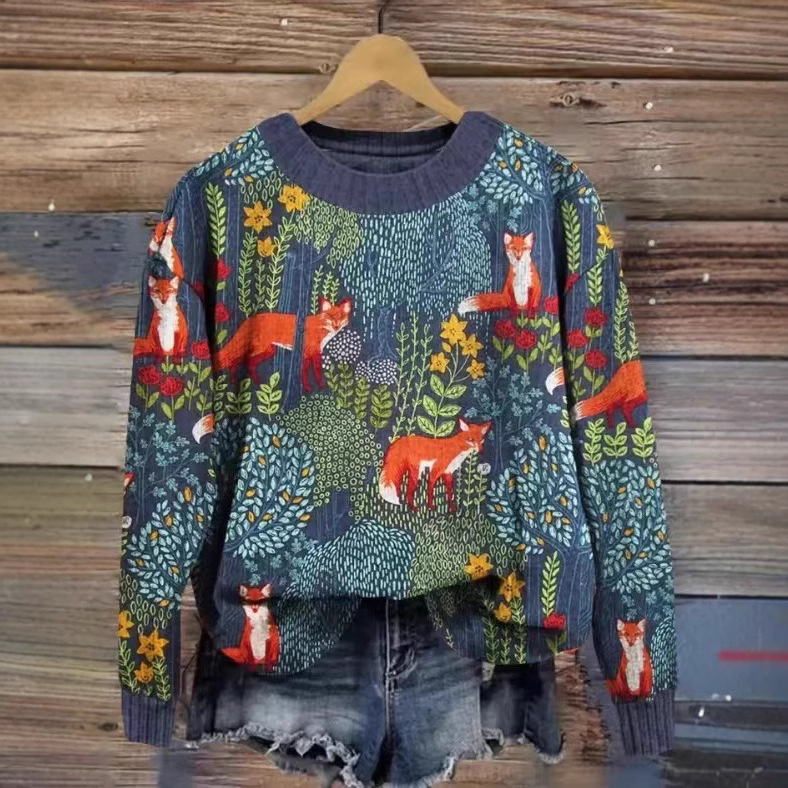 Print Long-Sleeve Women's Sweatshirt - Image 2