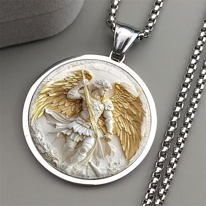 Saint Raphael Archangel Stainless Steel Necklace - Image 2