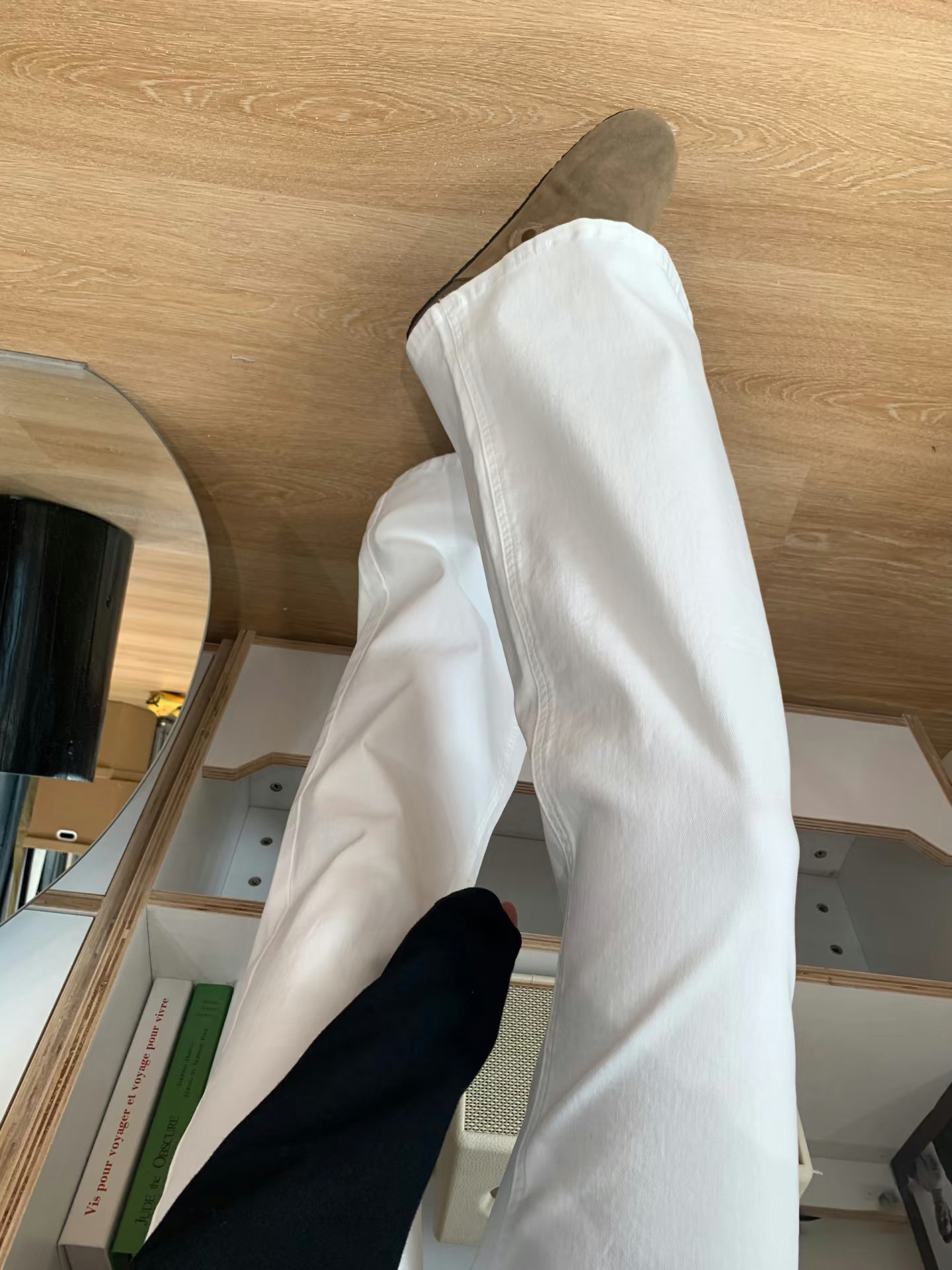 Womens High Waist Flared Cotton Pants - Image 3