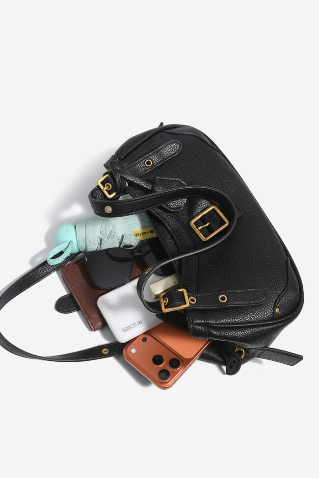 The Marine Retro Cowhide Saddle Shoulder Bag Detail – La Rose Couture Handbags & Clutches
