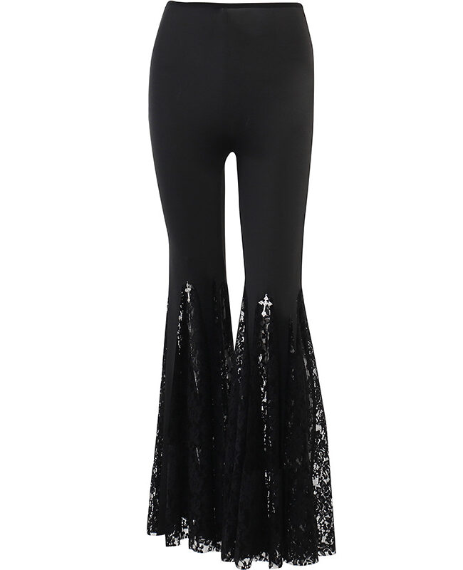 The Capucine High Waist Lace Hollow Slight Flare Trousers Detail – La Rose Couture Trousers & Skirts
