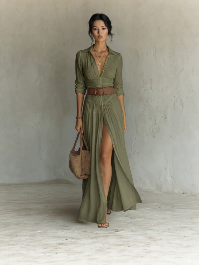 The Yvette Collared Shirt Dress with Belt – La Rose Couture Dresses & Gowns