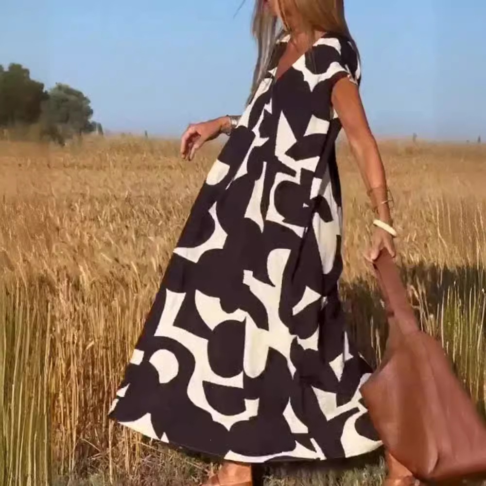 Fashion V-neck long dress for women - Image 2