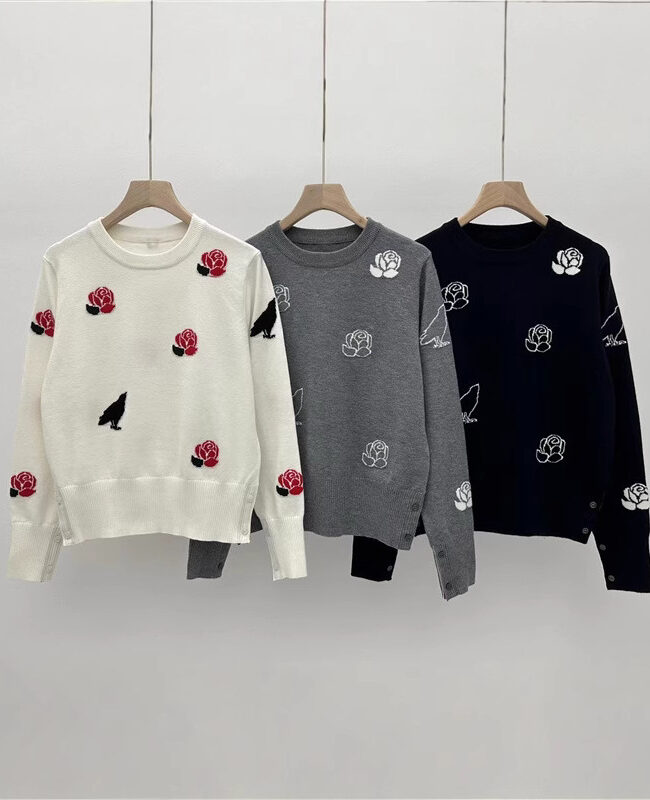 The Carine Fall Winter Round Neck Long Sleeved Knitted Sweater – La Rose Couture Tops & Blouses