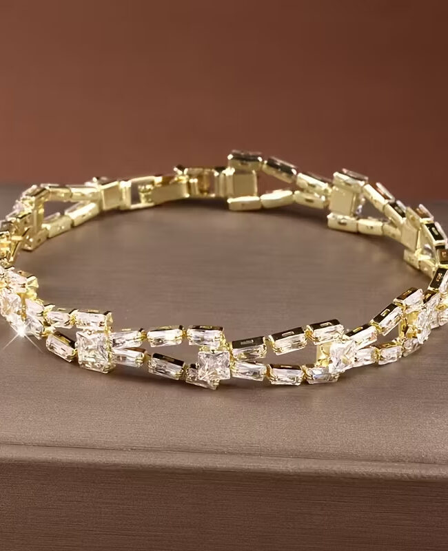 The Justine Zircon Hollow Chain Bracelet Detail – La Rose Couture Jewellery & Accessories