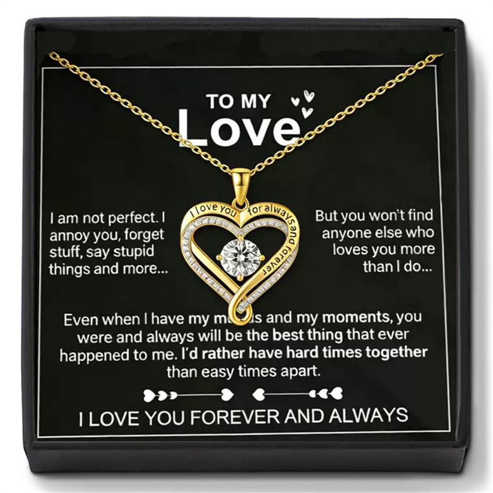 Double Heart Birthstone Necklace - Image 5