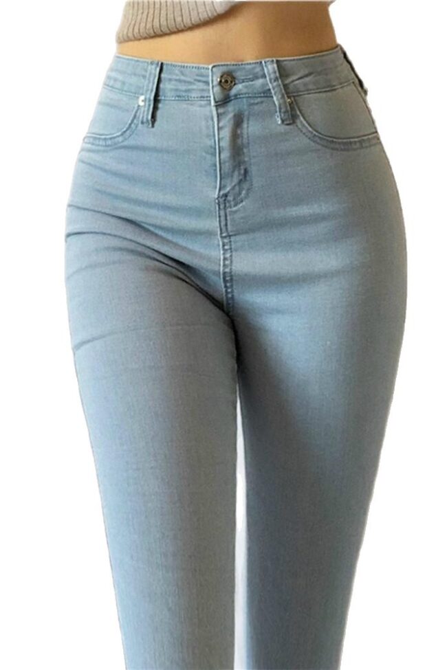 The Lucile Stretch Light Blue Denim Jeans Detail – La Rose Couture Trousers & Skirts