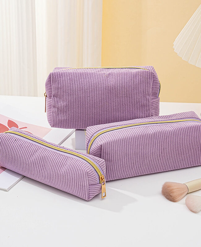 The Zephyrine Simple Corduroy Large Capacity Cosmetic and Stationery Storage Bag Detail – La Rose Couture Handbags & Clutches