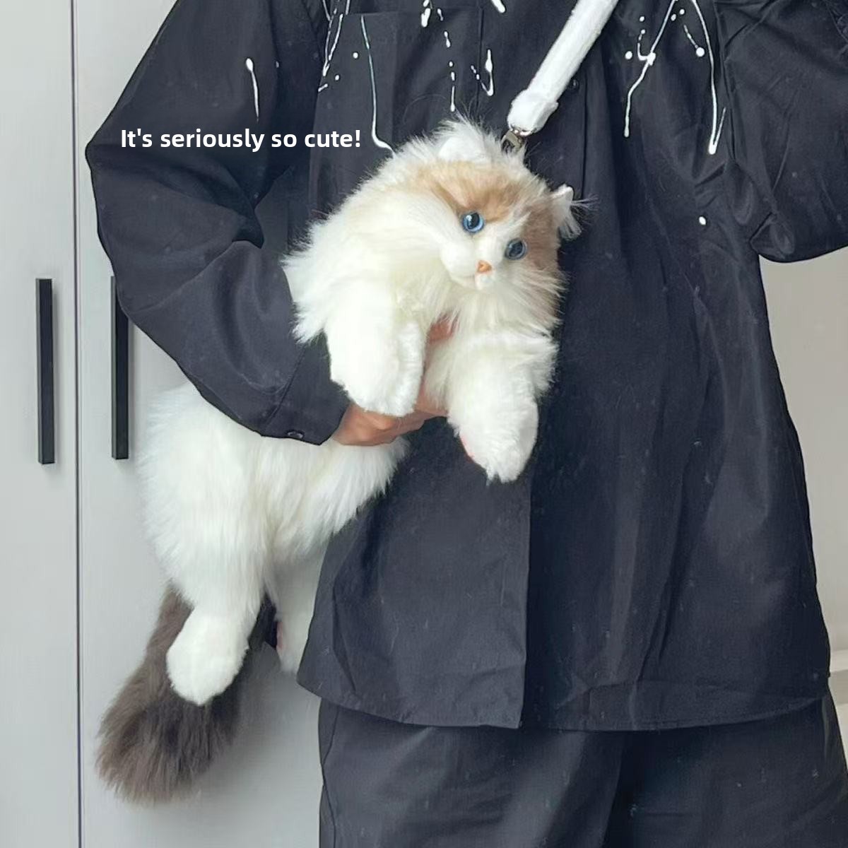 Realistic Plush Cat Backpack Toy Stuffed Animal Doll - Image 3