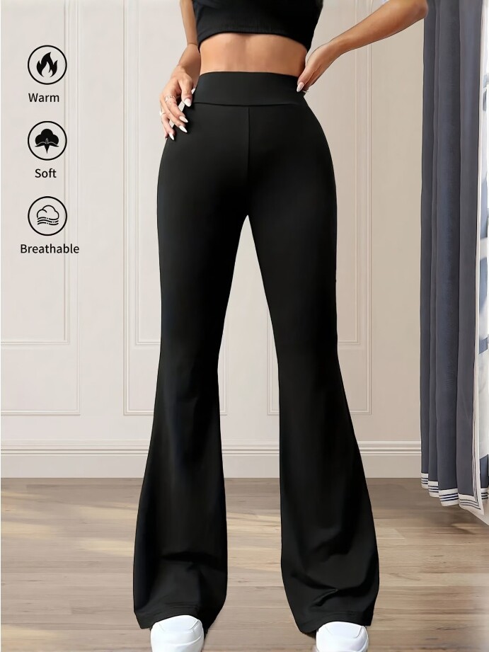 Womens High Waisted Micro Flare Pants - Image 4