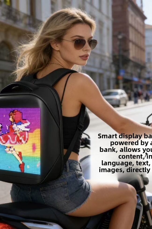 The Jeanne Programmable Led Electronic Backpack with Mobile Control Detail – La Rose Couture Handbags & Clutches