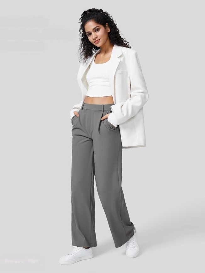 High waist suit pants stretch pants breathable comfortable casual pants women - Image 3