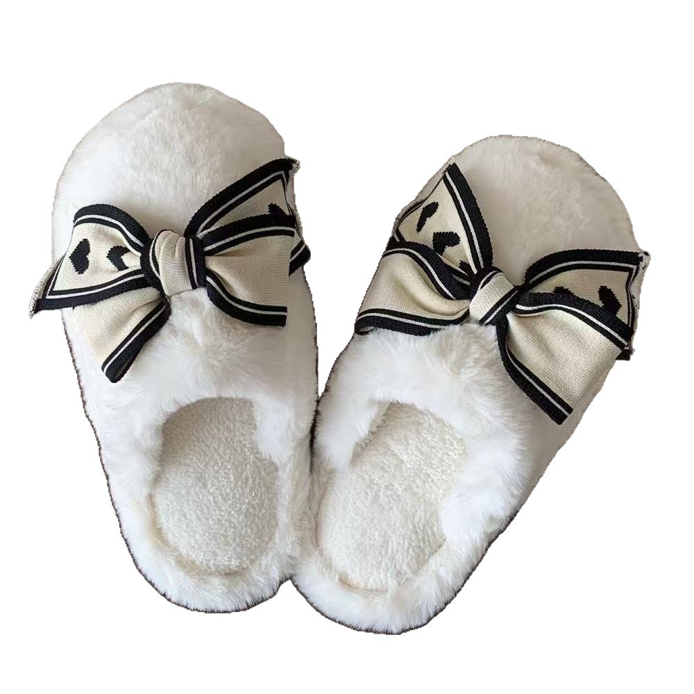 Plush Bow Decor Home Slippers - Image 3