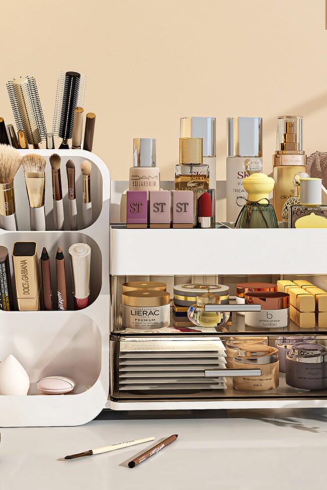 The Cassandre Cosmetic Organizer Storage Box with Drawers Detail – La Rose Couture Handbags & Clutches