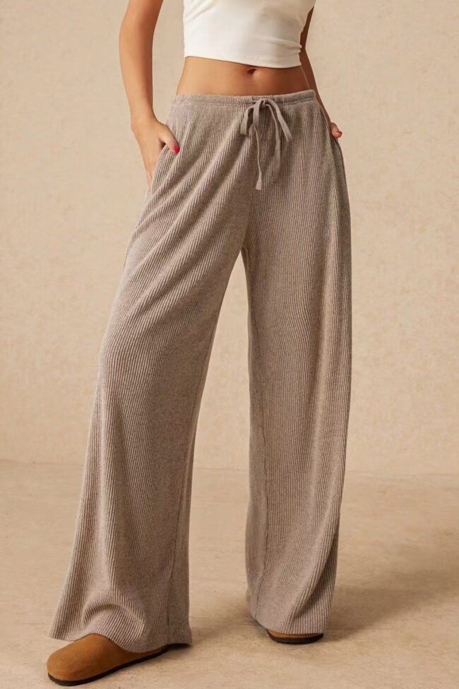 The Audrey Casual Loose Popular Elegant Wide Leg Pants Detail – La Rose Couture Trousers & Skirts