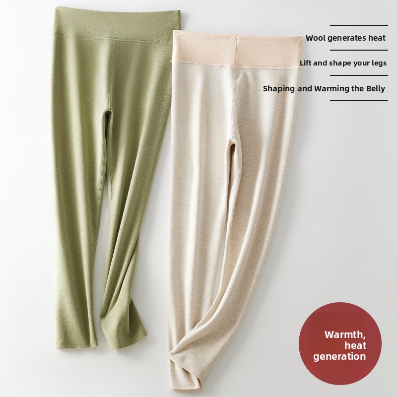 Women's Cashmere Silk Thermal Leggings Seamless Fleece Lined Base Layer Pants - Image 5